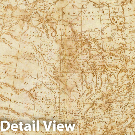 Historic Map : Fabric Map, North America from the most authentic and latest surveys. 1811 - Vintage Wall Art