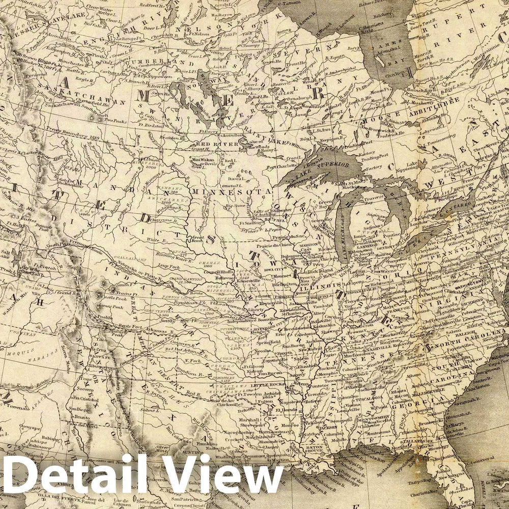 Historic Map : Map of North America from the latest authorities, 1852 - Vintage Wall Art