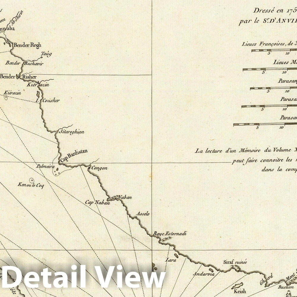 Historic Map : Persian Gulf, AsiaGolfe Persique. 1776 , Vintage Wall Art