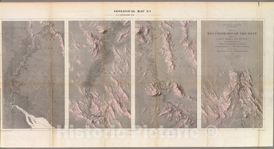 Historic Map : Geological Map Rio Colorado of the West, 1858 v1