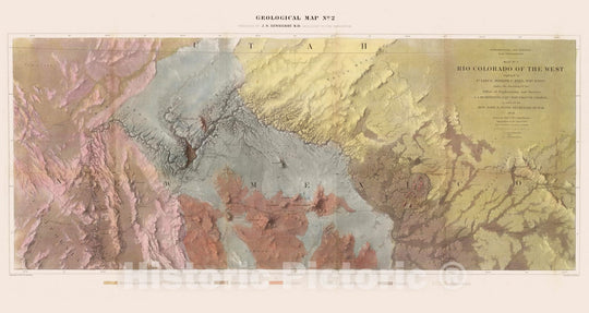 Historic Map - Geological Map Rio Colorado of the West, 1858 v2