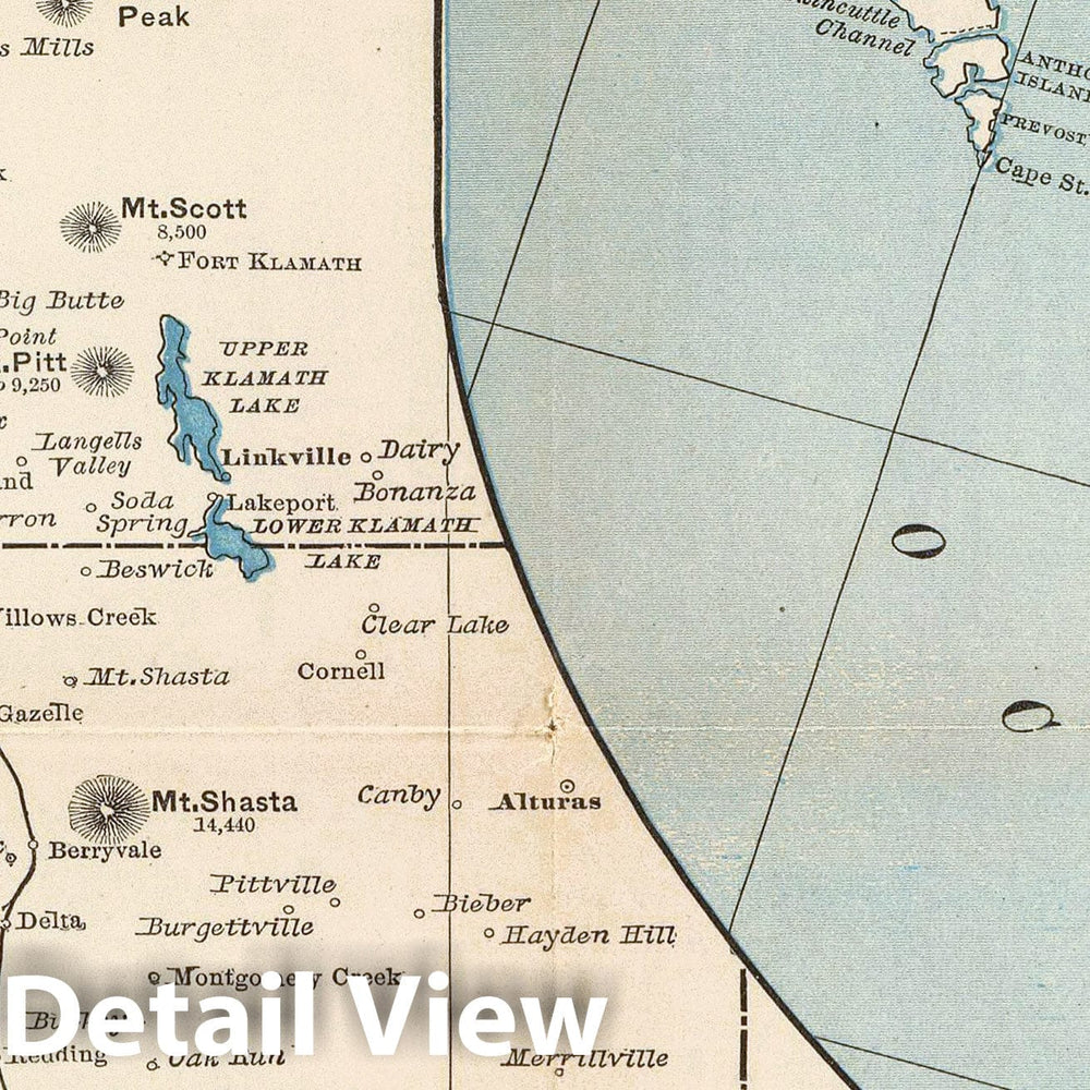 Historic Map - Timetable Map, Pacific Coast Steamship Company. 1896 - Vintage Wall Art