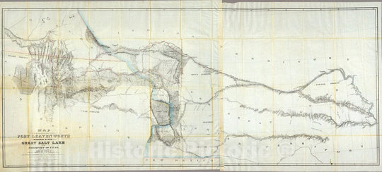 Historic Map : Map of a Reconnoissance between Fort Leavenworth and the Great Salt Lake, 1852 - Vintage Wall Art