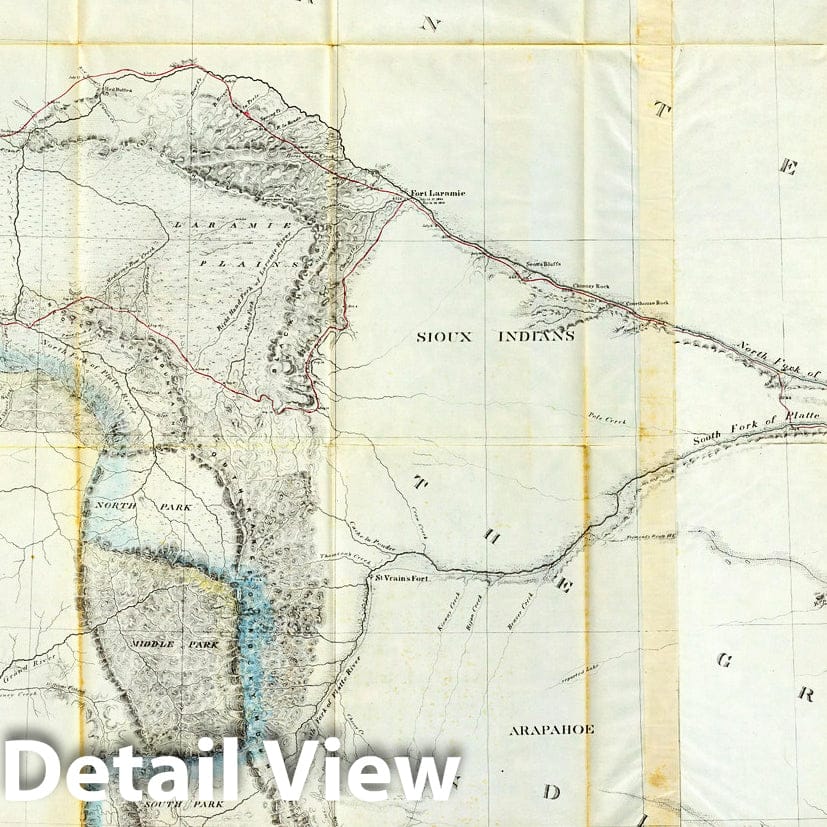 Historic Map : Map of a Reconnoissance between Fort Leavenworth and the Great Salt Lake, 1852 - Vintage Wall Art