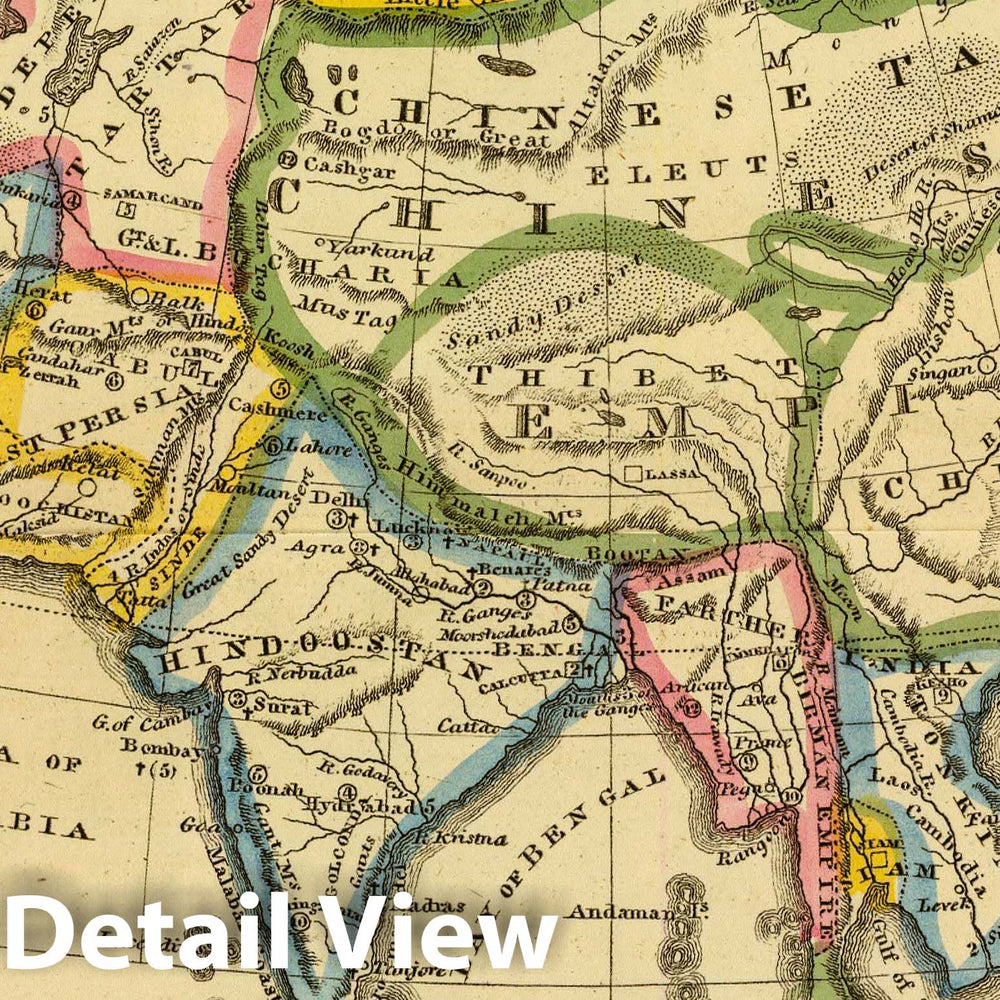 Historic Map : School Atlas Map, Asia. 1824 - Vintage Wall Art