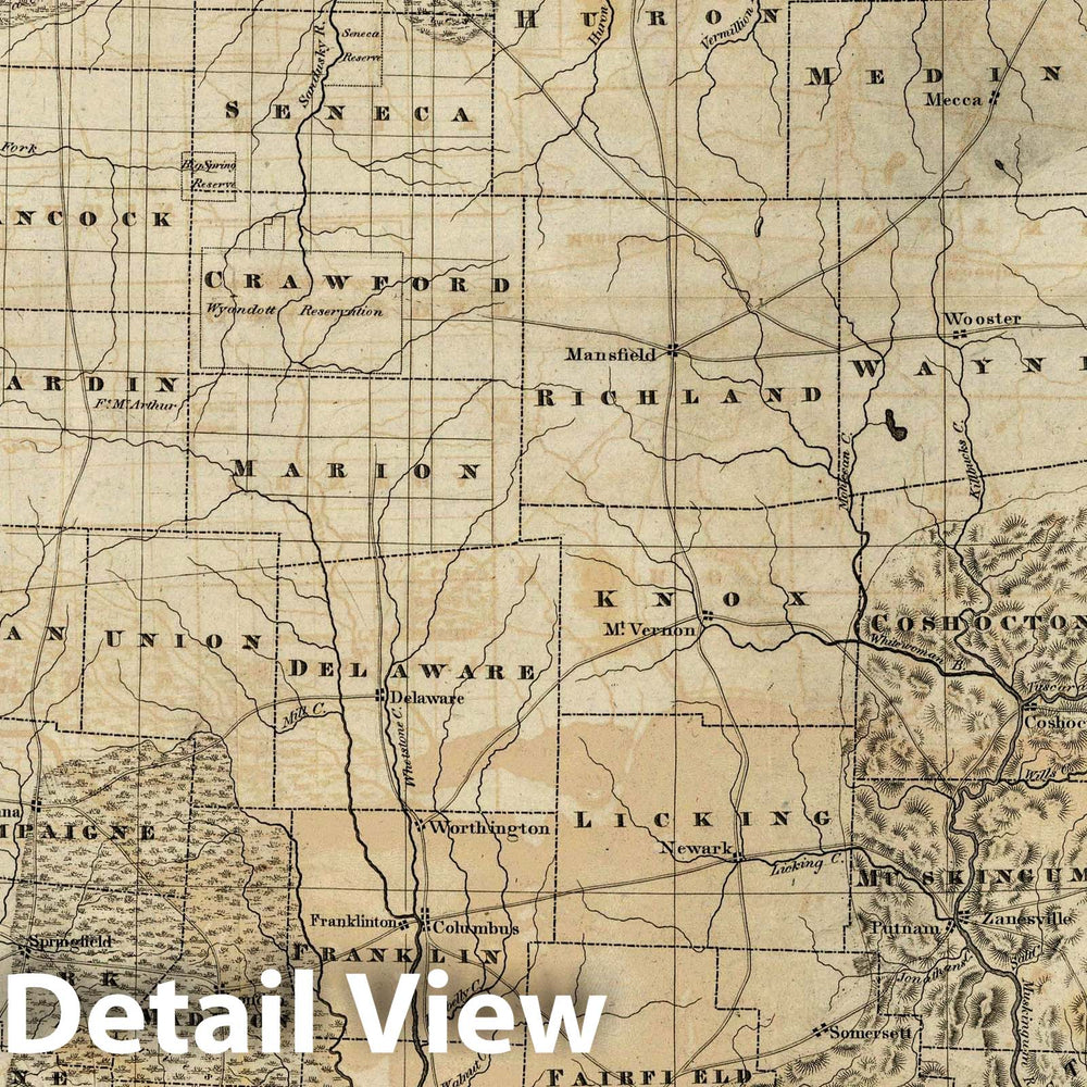 Historic Map : Map of The State of Ohio, 1820 - Vintage Wall Art