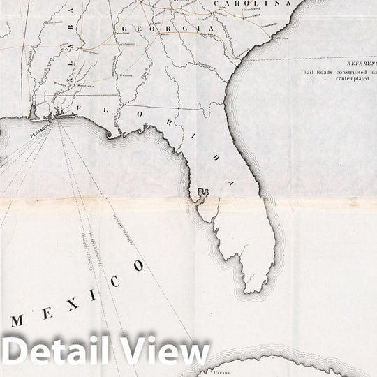 Historic Map : Skeleton Map Showing the Railroads completed and in Progress in the United States, 1848 - Vintage Wall Art