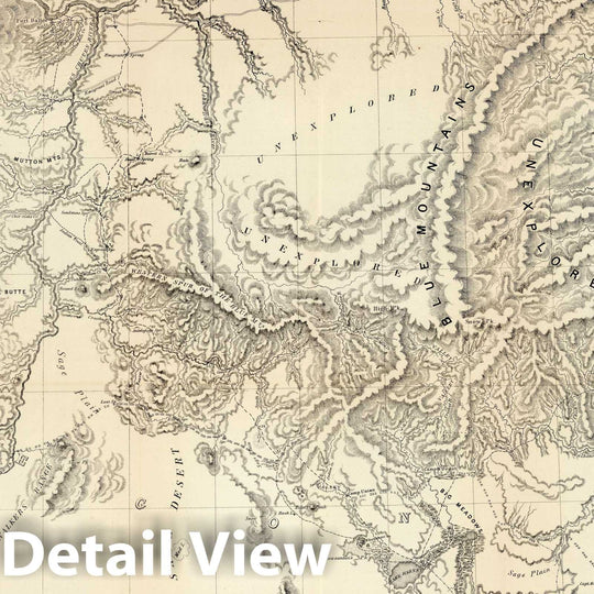 Historic Map : Map Showing the Routes travelled by the Command of Majr. E. Steen, 1860 - Vintage Wall Art