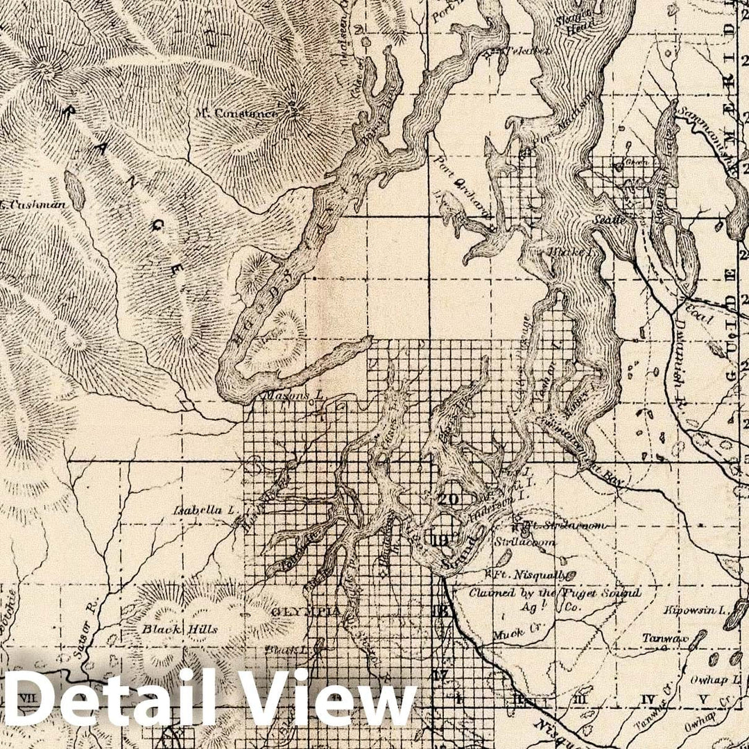 Historic Map : Washington Territory Lying West of the Rocky Mountains,1858 1858 - Vintage Wall Art