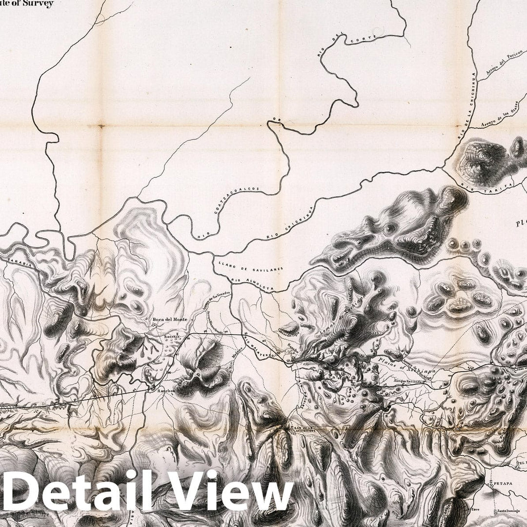 Historic Map : No.2. Plan of that part of the Isthmus of Tehuantepec between the Jaltepec River and the Pacific Plains 1851 - Vintage Wall Art