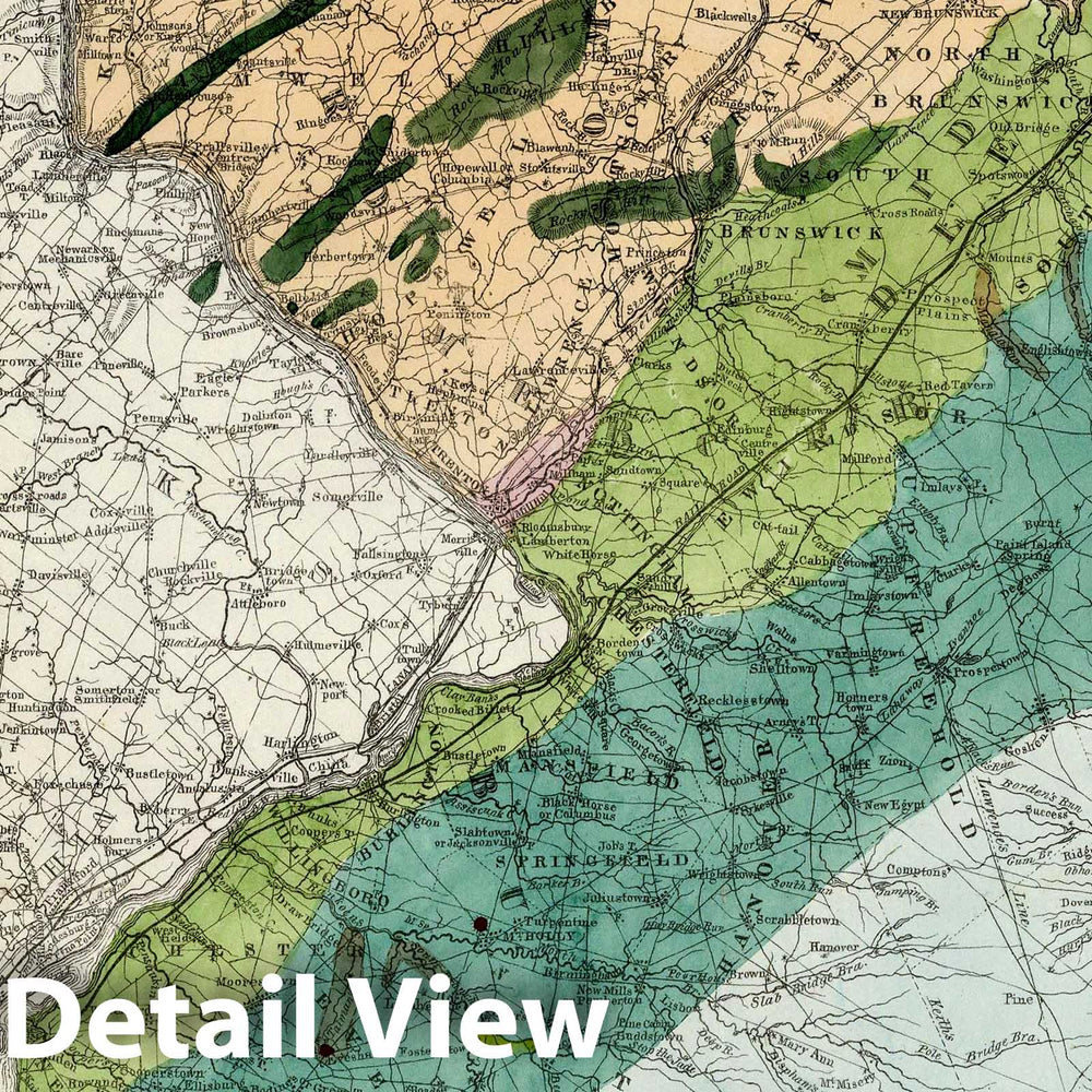 Historic Map : Geological Map of New Jersey, 1839 - Vintage Wall Art