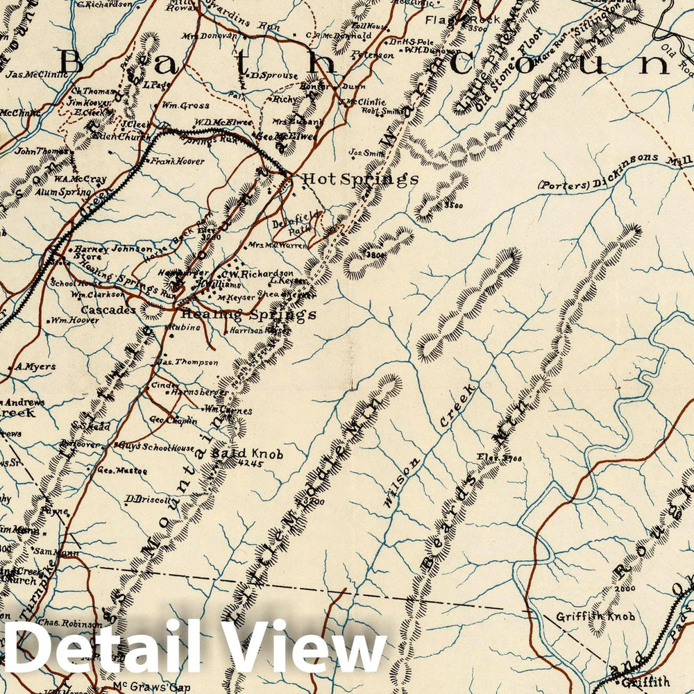 Historic Map : Map of The Warm Springs Valley, 1903 - Vintage Wall Art