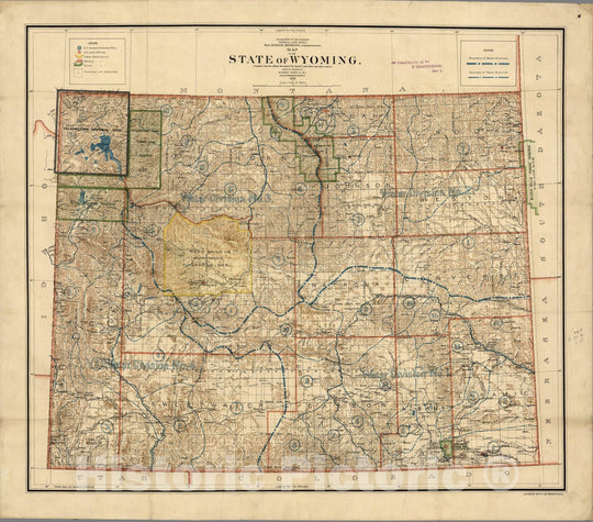 Historic Map - Map of The State of Wyoming, 1900 v1