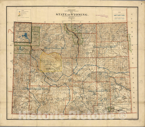 Historic Map - Map of The State of Wyoming, 1900 v1