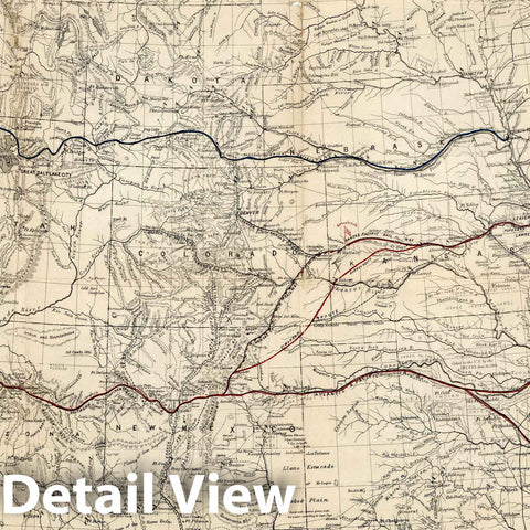 Historic Map : Map of The Route of The Southern Continental Rail Road, 1869 v1