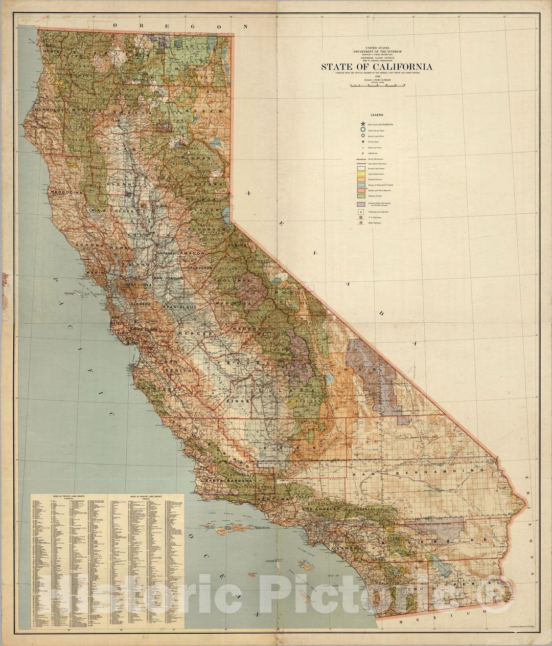 Historic Map : Composite: State of California, 1944 1944 - Vintage Wall Art