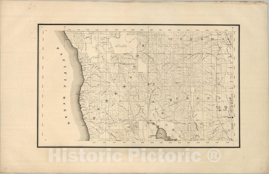 Historic Wall Map : State Engineer's Map of Northern California, Northern California, Mendocino County (sheet 5) 1884 - Vintage Wall Art