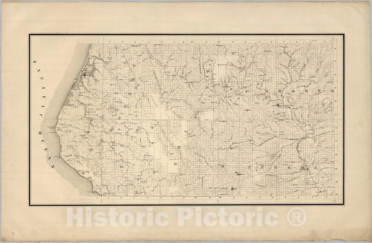 Historic Map - State Engineer's Map of Northern California, Northern California, Humboldt, Trinity Counties (sheet 3) 1884 - Vintage Wall Art