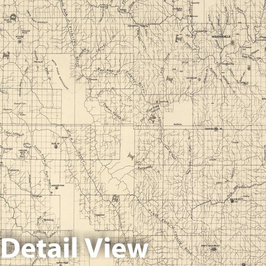 Historic Map - State Engineer's Map of Northern California, Northern California, Humboldt, Trinity Counties (sheet 3) 1884 - Vintage Wall Art