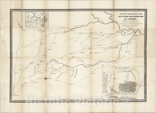 Historic Map : Map of The Seat of War Gen. Taylor's Field of Operations In Mexico, 1846 - Vintage Wall Art