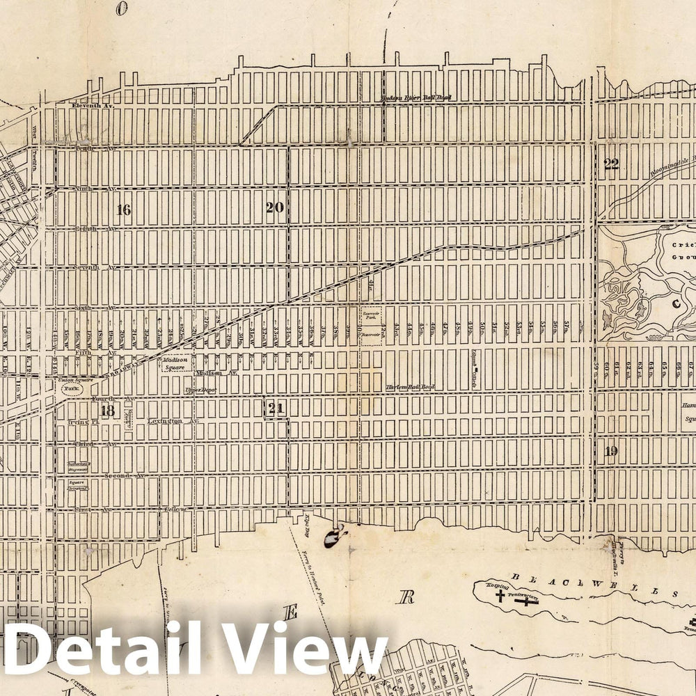 Historic Map : Map of The City of New York, 1860 - Vintage Wall Art