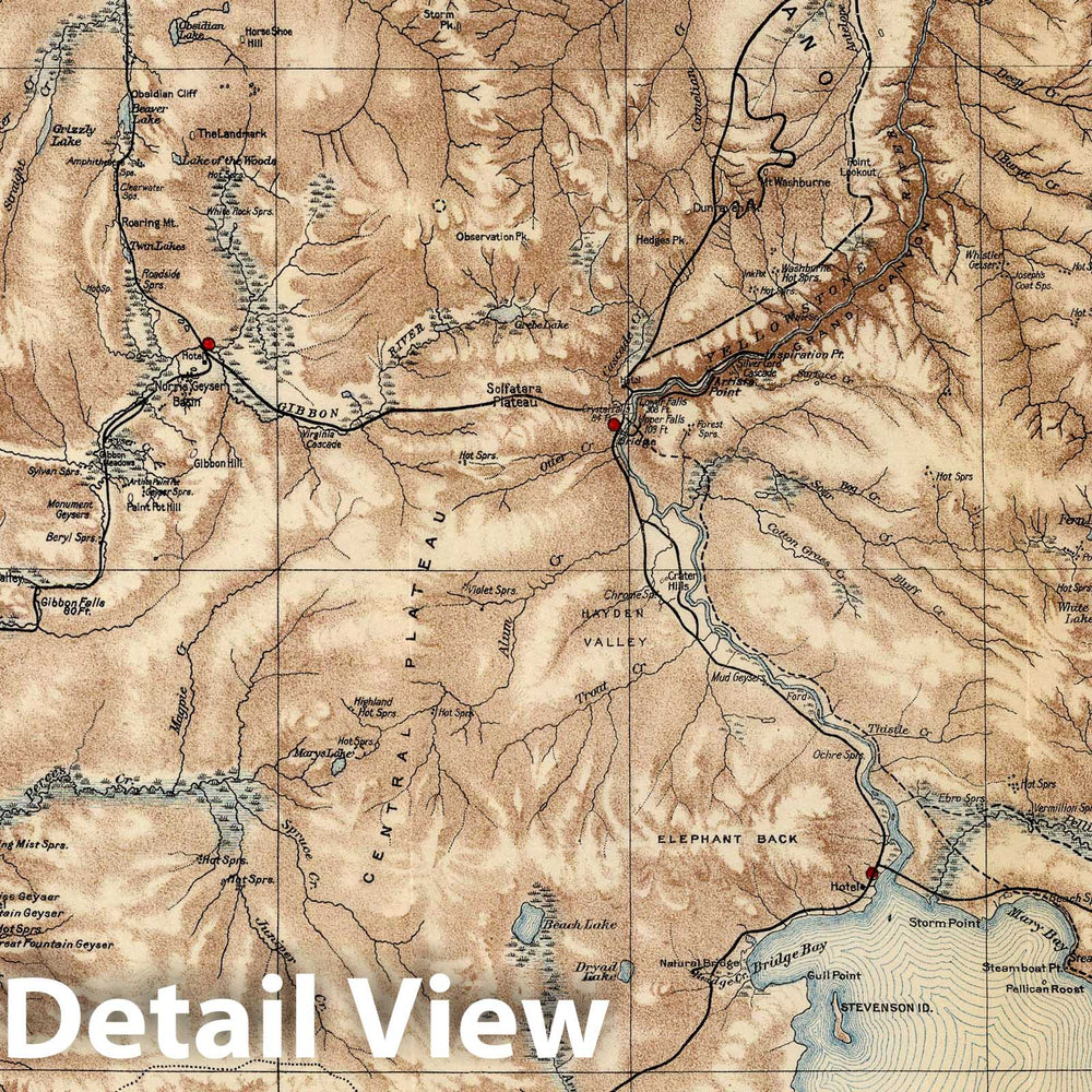 Historic Map : Yellowstone National Park 1911 - Vintage Wall Art