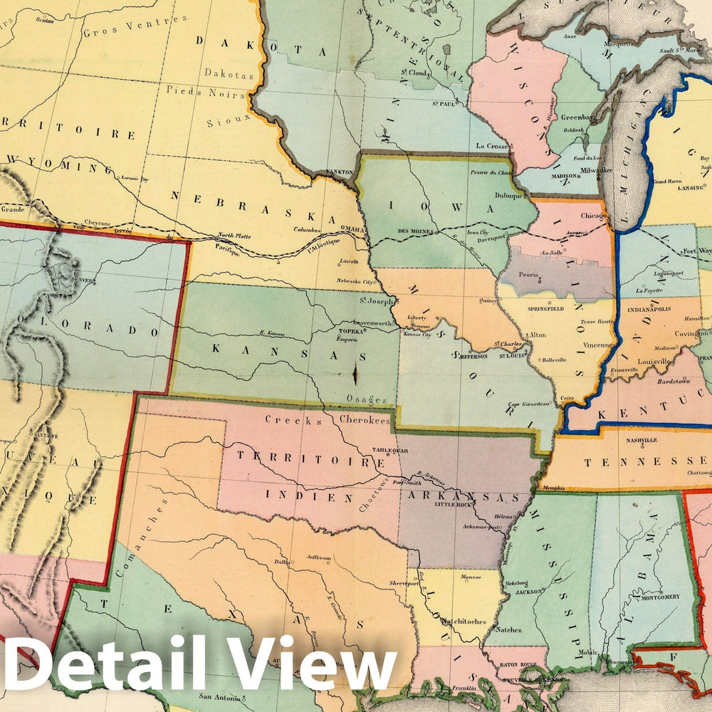 Historic Map : United States, Carte Ecclesiastique Des Etats - Unis D'Amerique 1877 , Vintage Wall Art