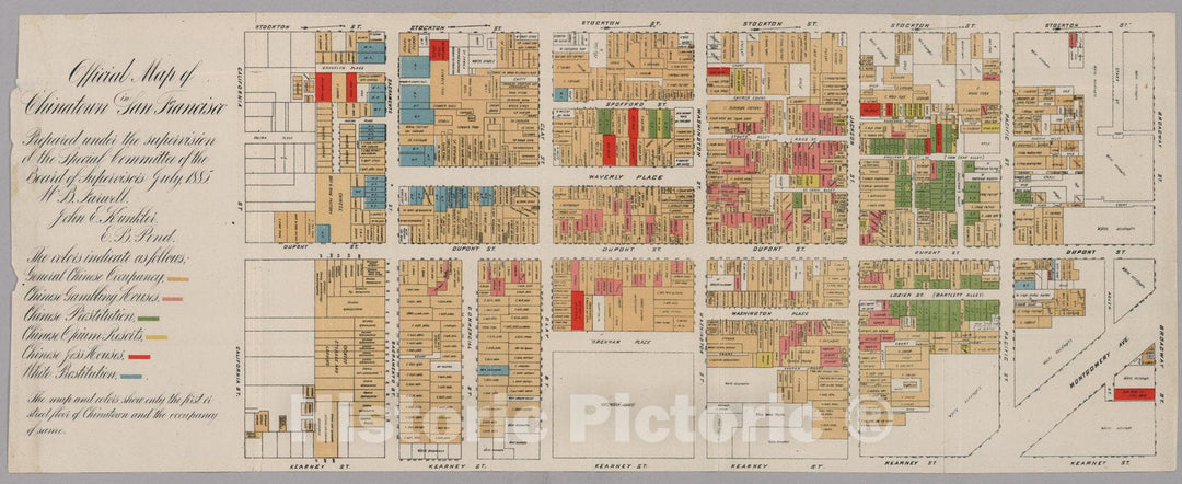 Historic Map : Official Map of Chinatown in San Francisco, 1885 v1