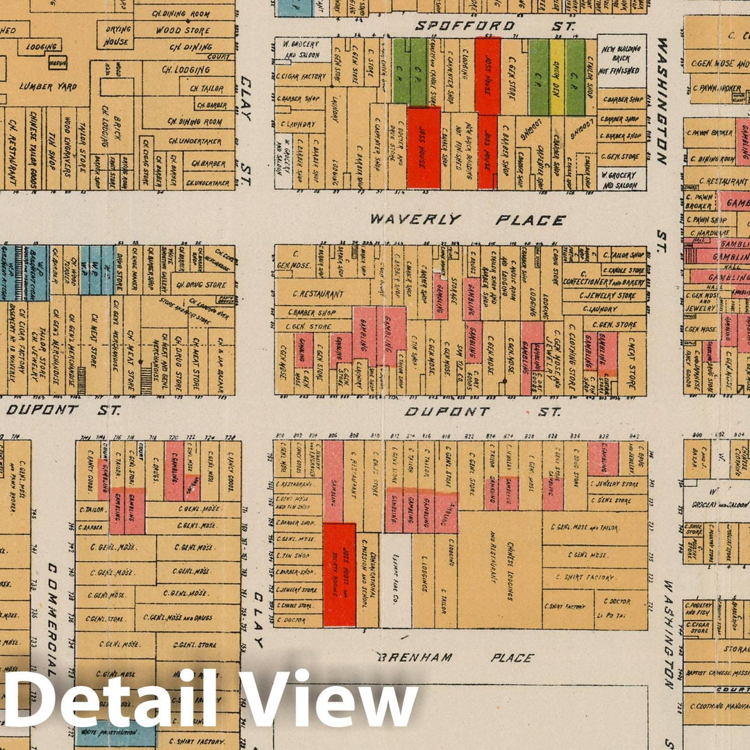 Historic Map : Official Map of Chinatown in San Francisco, 1885 v1