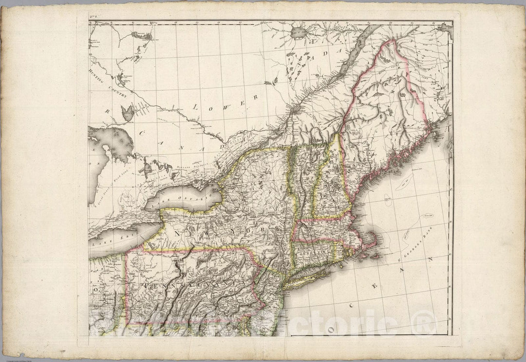 Historic Map : Sheet 2: United States of Nth. America. 1820 - Vintage Wall Art