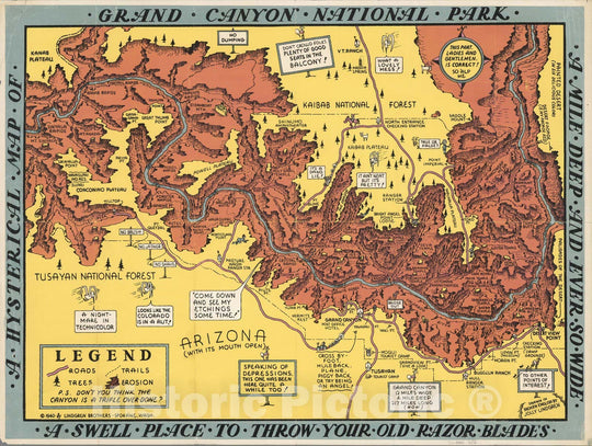 Historic Map : A Hysterical Map of the Grand Canyon National Park, 1940 v2