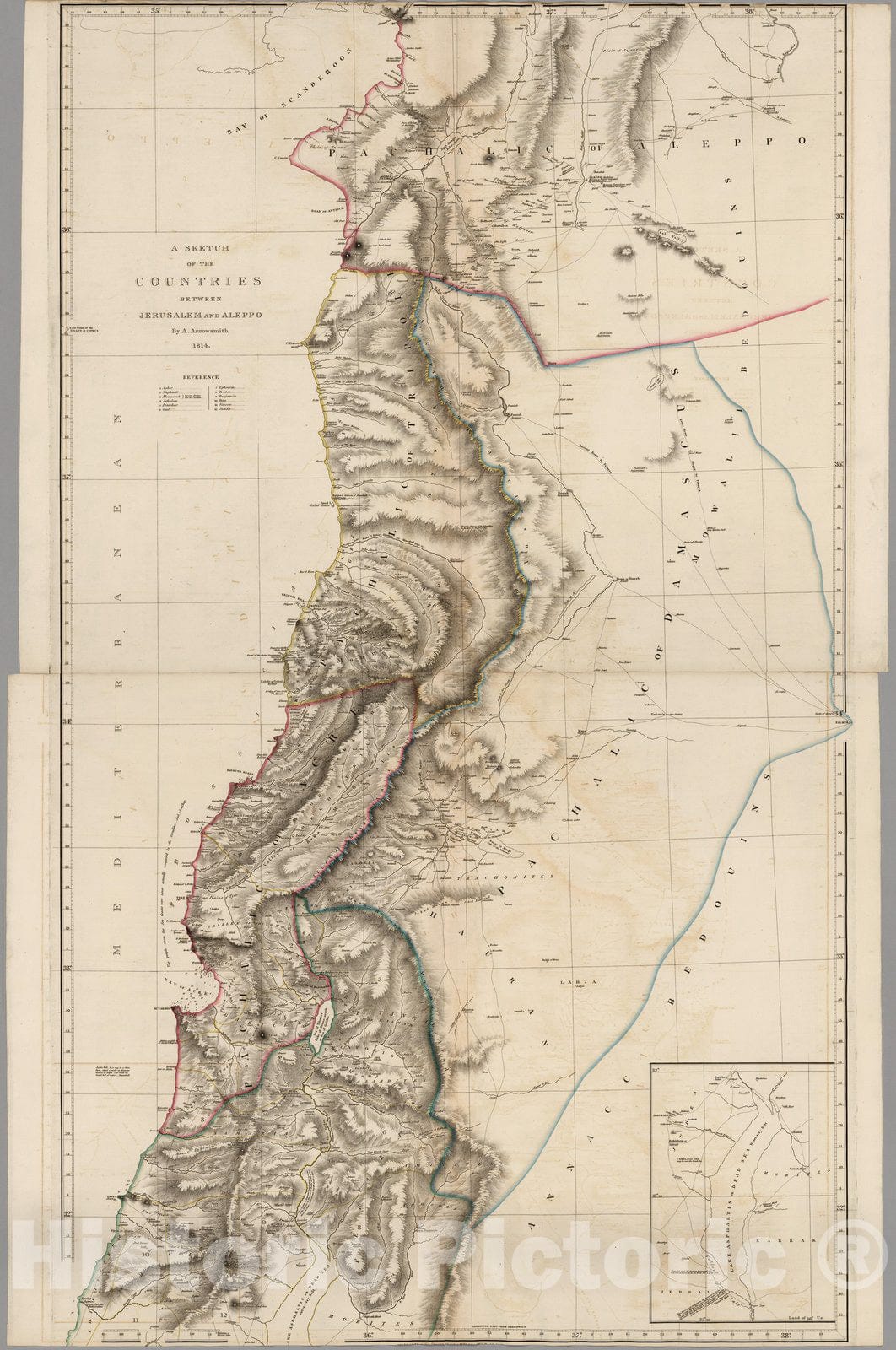 Historic Map : Composite: A Sketch of the Countries between Jerusalem and Aleppo. 1815 - Vintage Wall Art