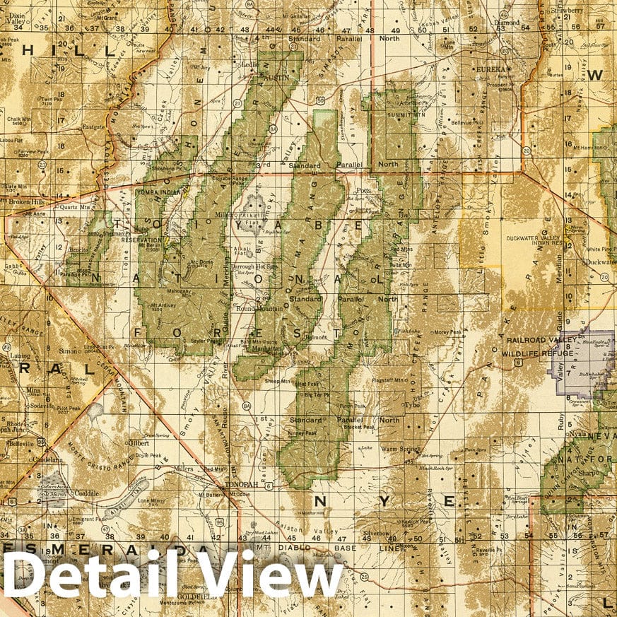 Historic Map : State of Nevada ; compiled from the official records of the General Land office. 1941 - Vintage Wall Art