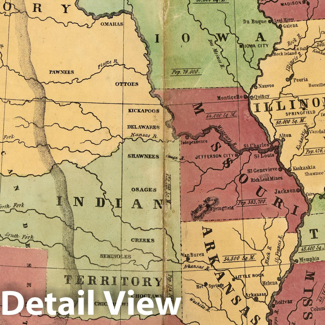 Historic Map - United States ; Olney's Outline Maps, for Common Schools and General Use, 1847 - Vintage Wall Art