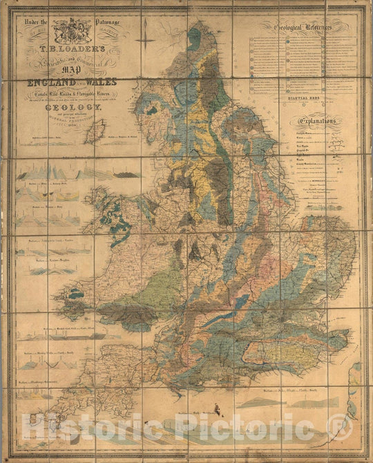 Historic Map : T.B. Loader's scientific and commercial map of England and Wales, 1834 - Vintage Wall Art