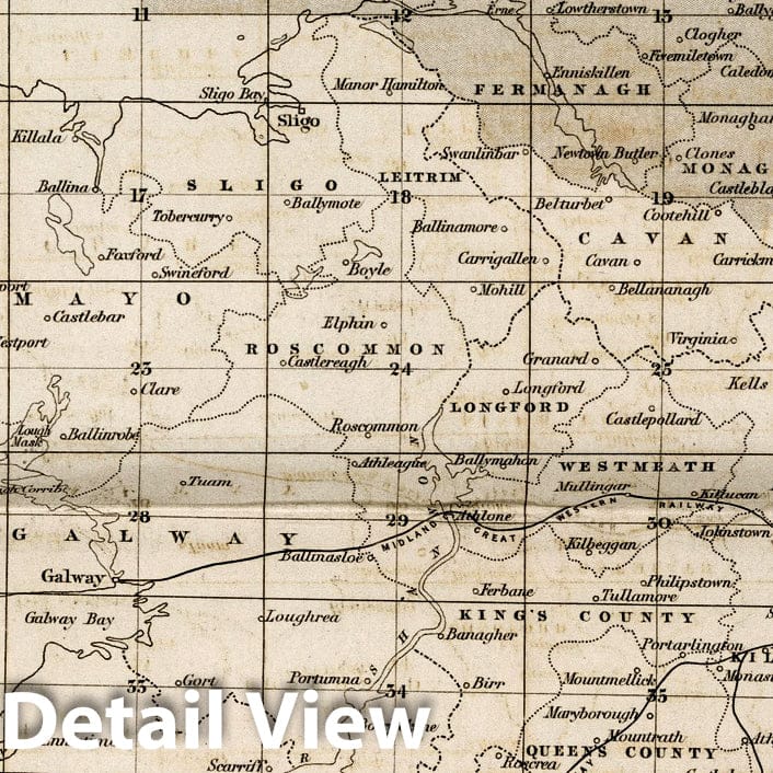 Historic Map : Survey Book, Index to the Ordnance Survey of Ireland 1857 - Vintage Wall Art