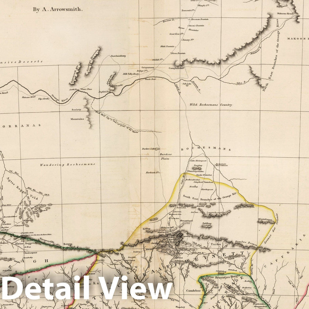 Historic Map : South Africa delineated from various documents. 1815 - Vintage Wall Art