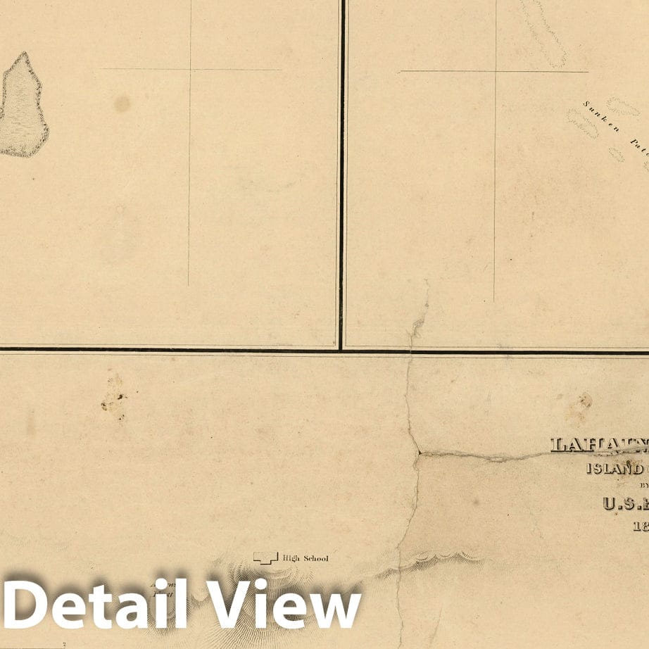 Historic Map : Gardiner's or Kemins Island (Nikumaroro), Flint's Island, McKeans Island, Maro Reef; Lahaina Maui, Hawaiian. 1841 - Vintage Wall Art