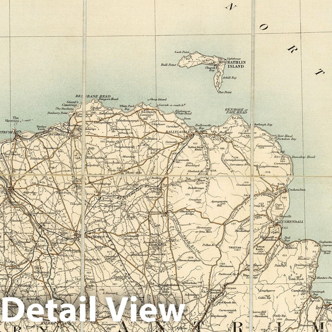 Historic Map : Sheet 2. 1904 - Ordnance Survey Ireland Quarter-inch Series. - Vintage Wall Art