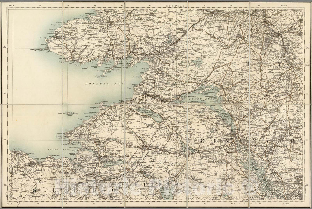 Historic Map : Sheet 4. 1904 - Ordnance Survey Ireland Quarter-inch Series. - Vintage Wall Art