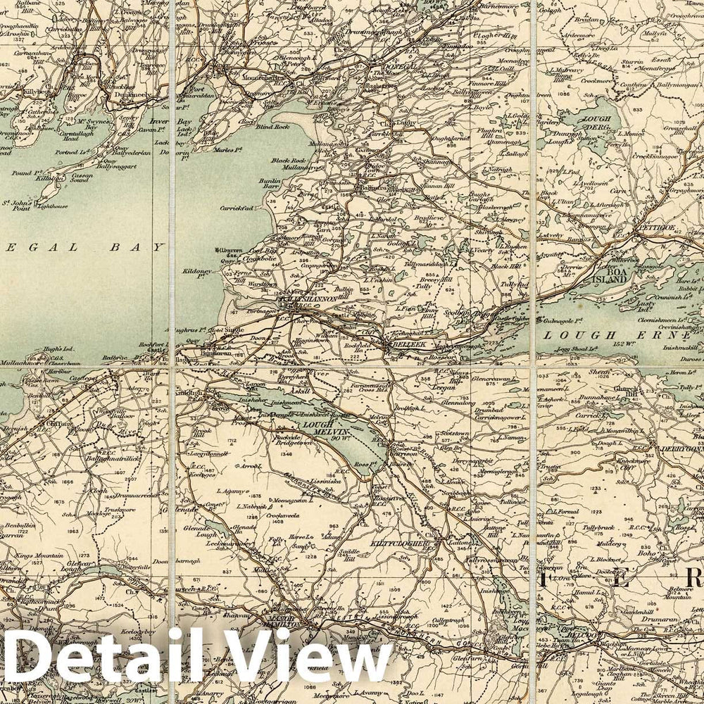 Historic Map : Sheet 4. 1904 - Ordnance Survey Ireland Quarter-inch Series. - Vintage Wall Art