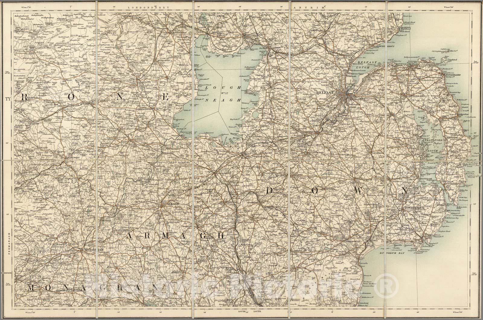 Historic Map : Sheet 5. 1904 - Ordnance Survey Ireland Quarter-inch Series. - Vintage Wall Art