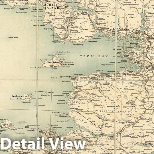 Historic Wall Map : Sheet 6. 1904 - Ordnance Survey Ireland Quarter-inch Series. - Vintage Wall Art