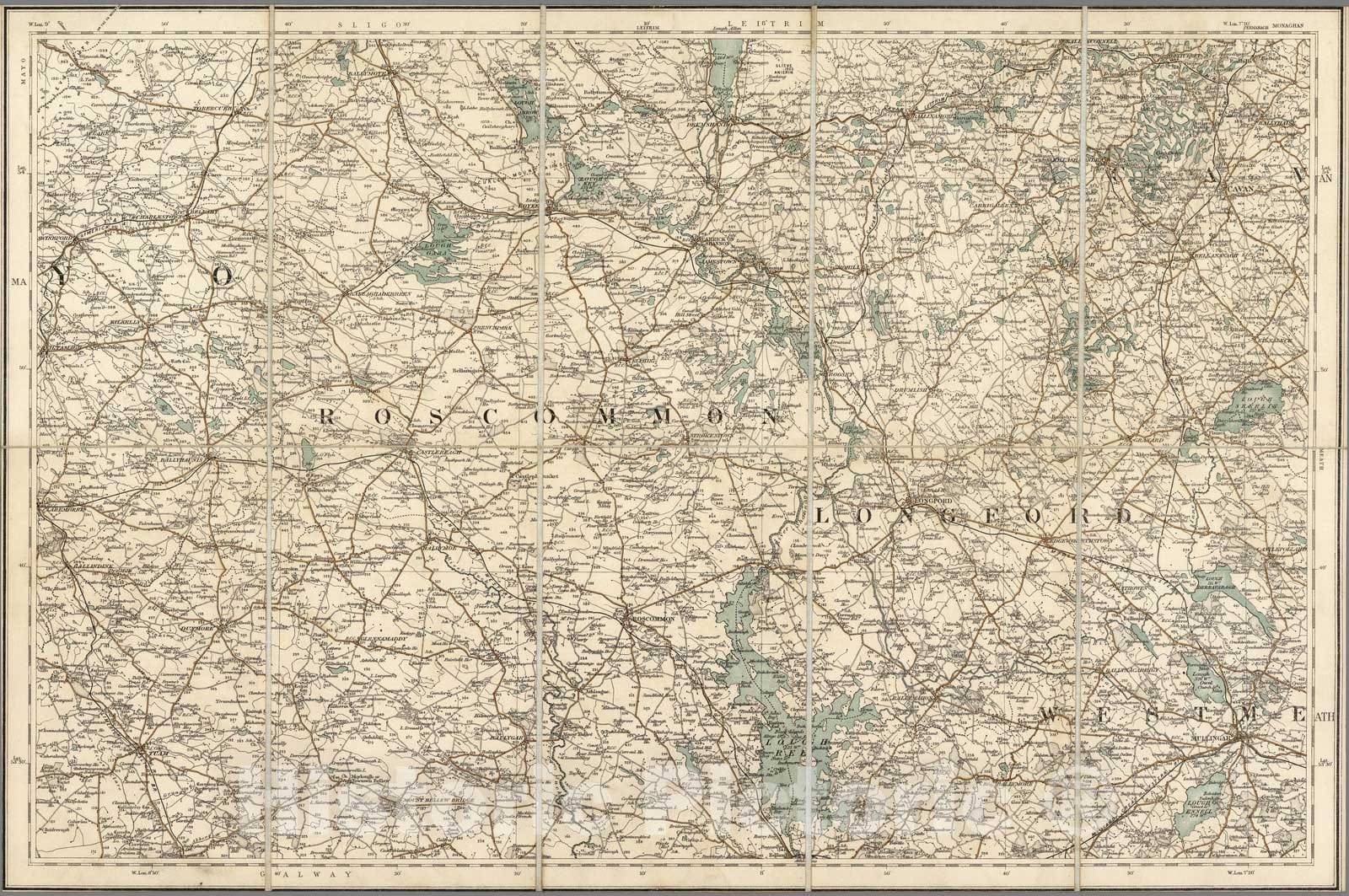 Historic Map : Sheet 7. 1904 - Ordnance Survey Ireland Quarter-inch Series. - Vintage Wall Art