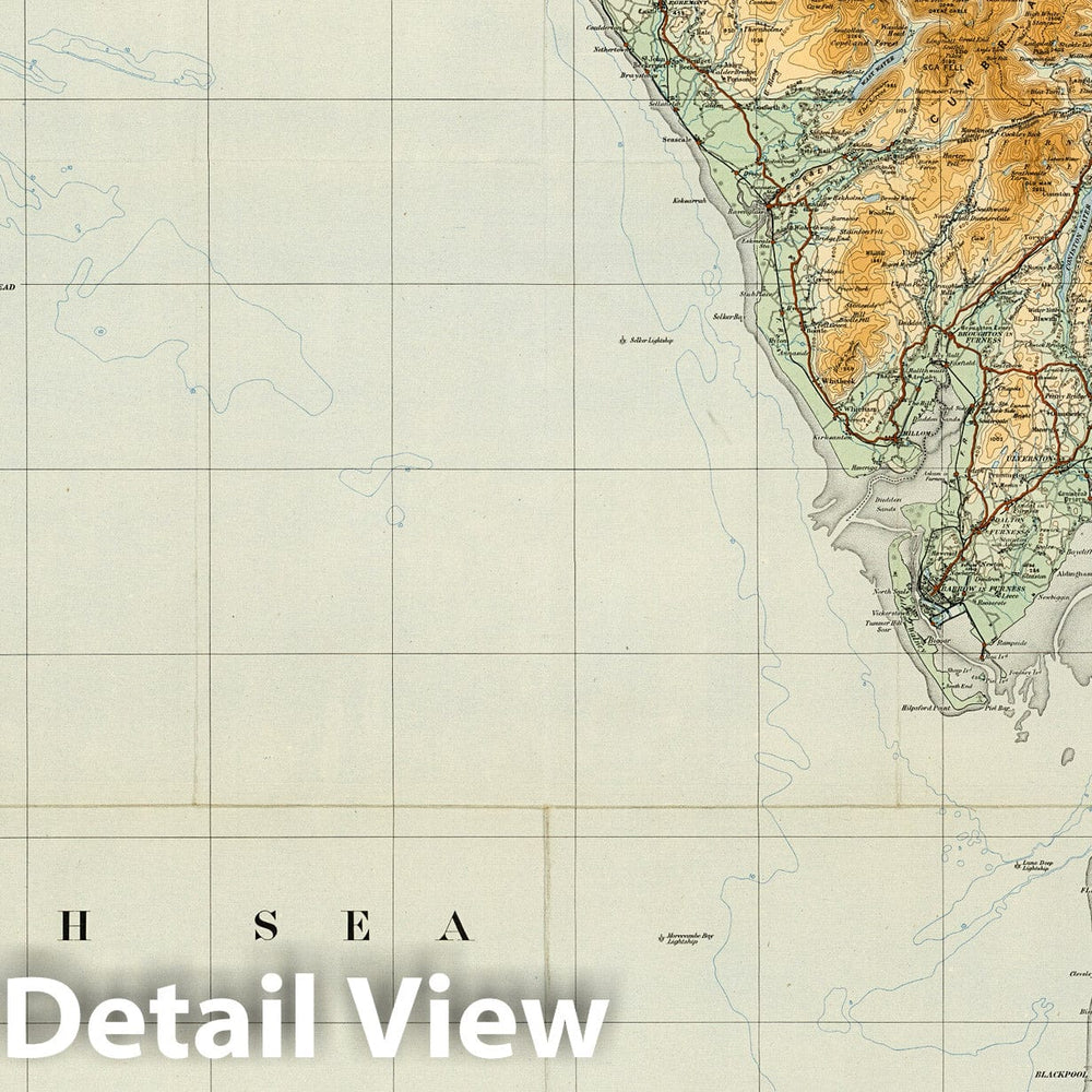 Historic Map : Sheet 2. England North West. 1921 - Vintage Wall Art