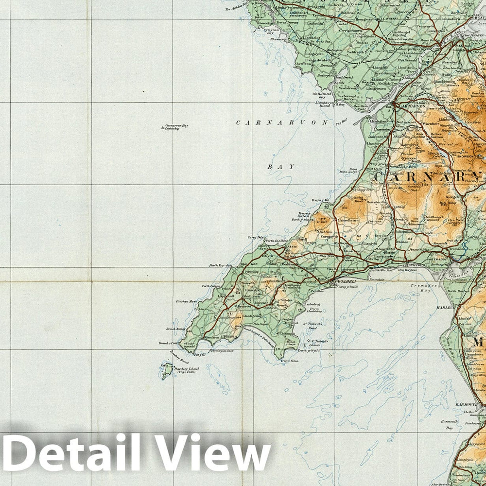 Historic Map : Sheet 4. North Wales. 1920 - Vintage Wall Art