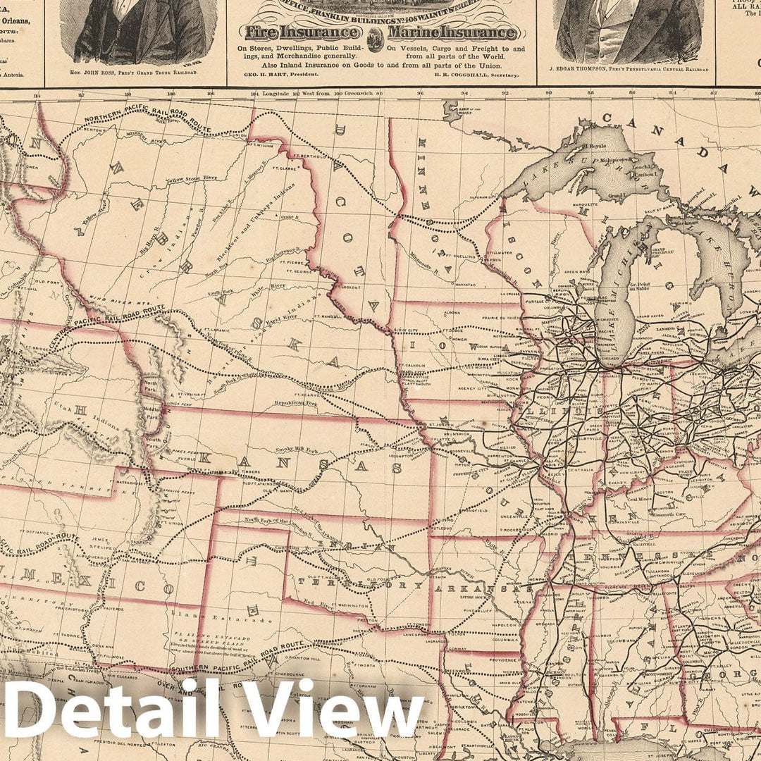 Historic Map : Lloyd's American railroad map of the United States, 1859 - Vintage Wall Art