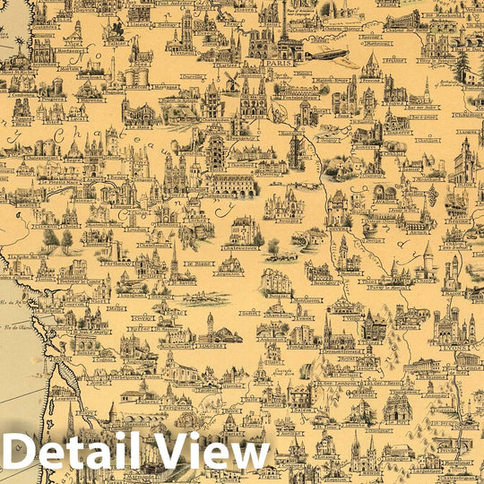 Historic Map : France: as drawn and published by Ernest Dudley Chase 1935 - Vintage Wall Art