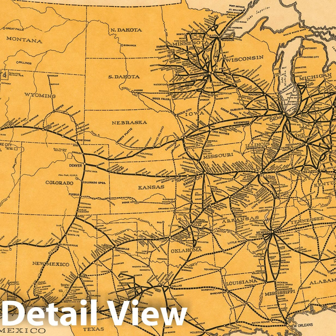 Historic Map : Transcontinental routes of Pacific Greyhound Lines 1935 - Vintage Wall Art