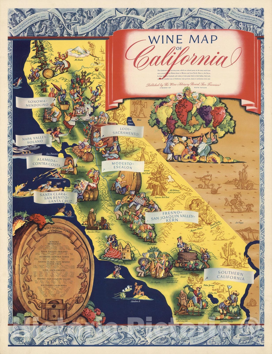 Historic Map : Wine Map of California, 1935 v2